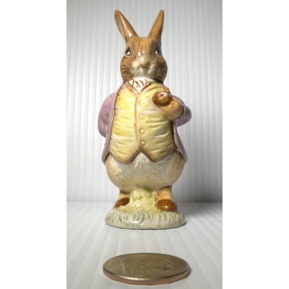 Vintage Beswick England Beatrix Potter Mr. Benjamin Bunny Figurine 1965 Hand-Pai - Picture 2 of 5